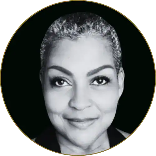 Professional woman portrait emphasizing leadership and confidence in a corporate setting.