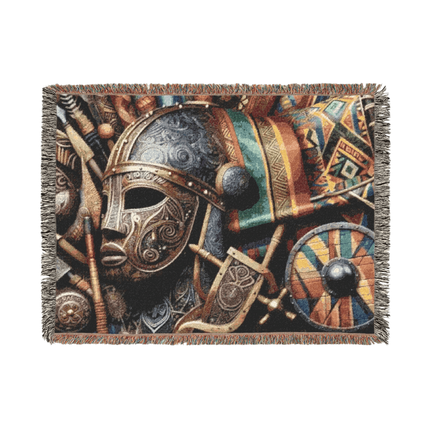 Ancestral Artistry Warrior Woven Blanket