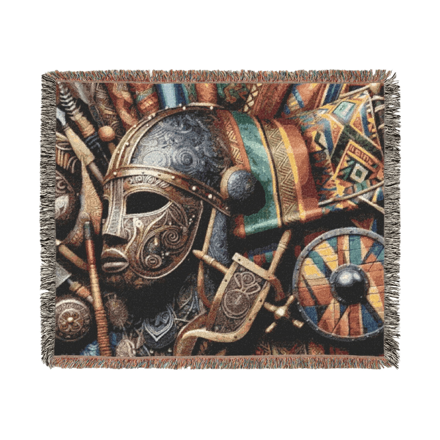 Ancestral Artistry Warrior Woven Blanket