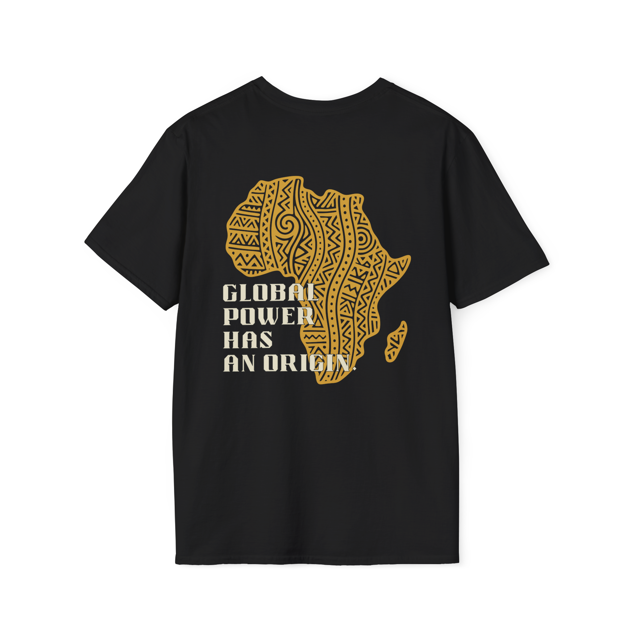 Africa Powered It |Black Back View Africa Powered It Unisex Softstyle Movement T-Shirt