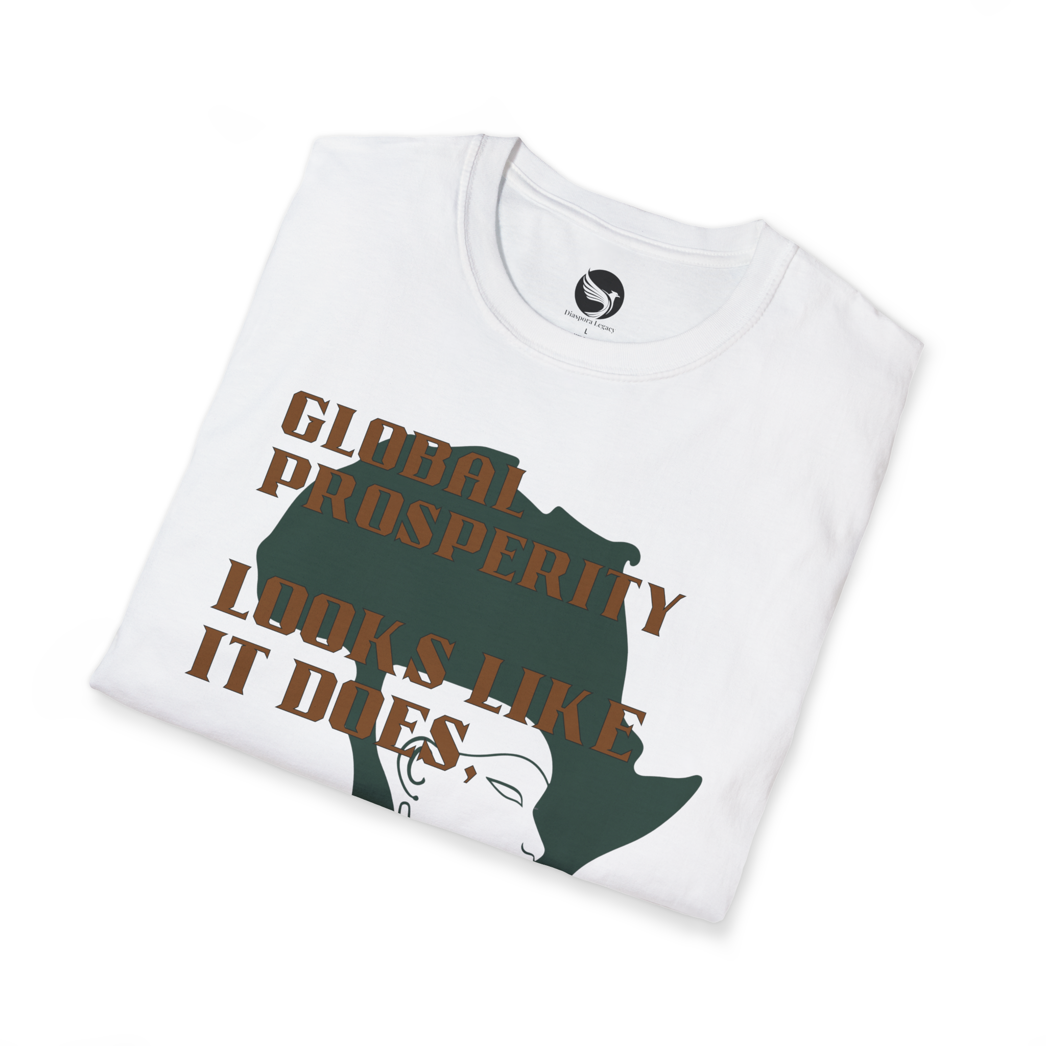 Africa Powered It | Folded View Africa Powered It Unisex Softstyle Movement T-Shirt