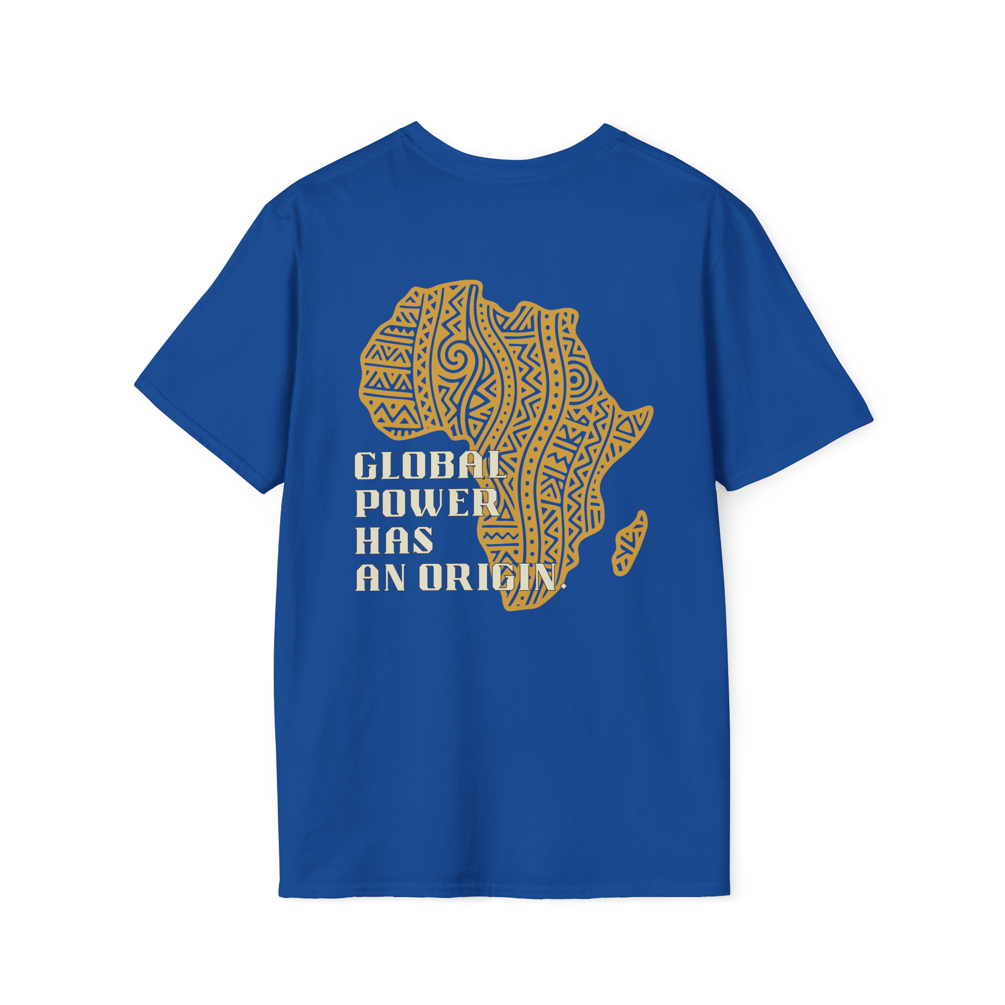 Africa Powered It |Royal Back View Africa Powered It Unisex Softstyle Movement T-Shirt