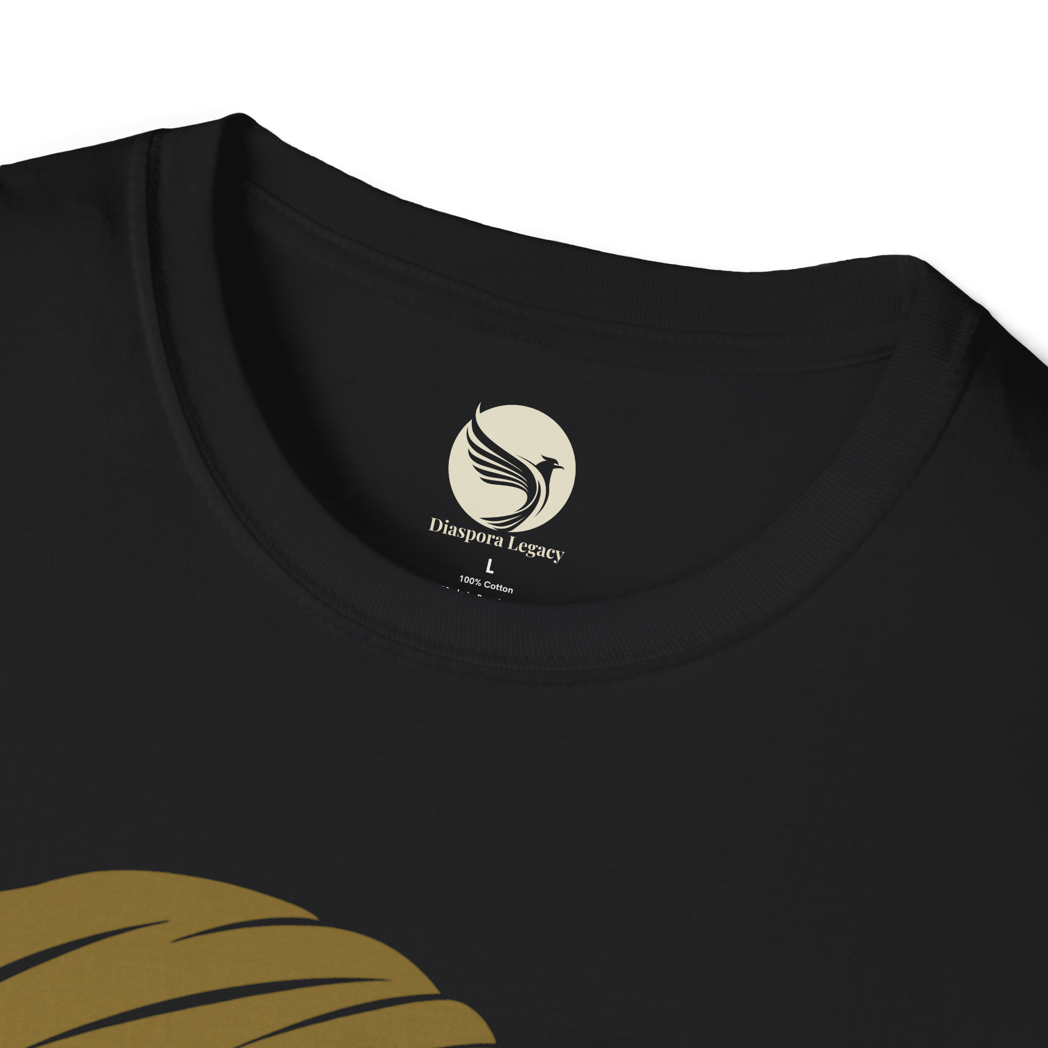 I Am My Ancestor | Black Front Collar Closeup View I Am My Ancestor Unisex Softstyle Movement M T-Shirt
