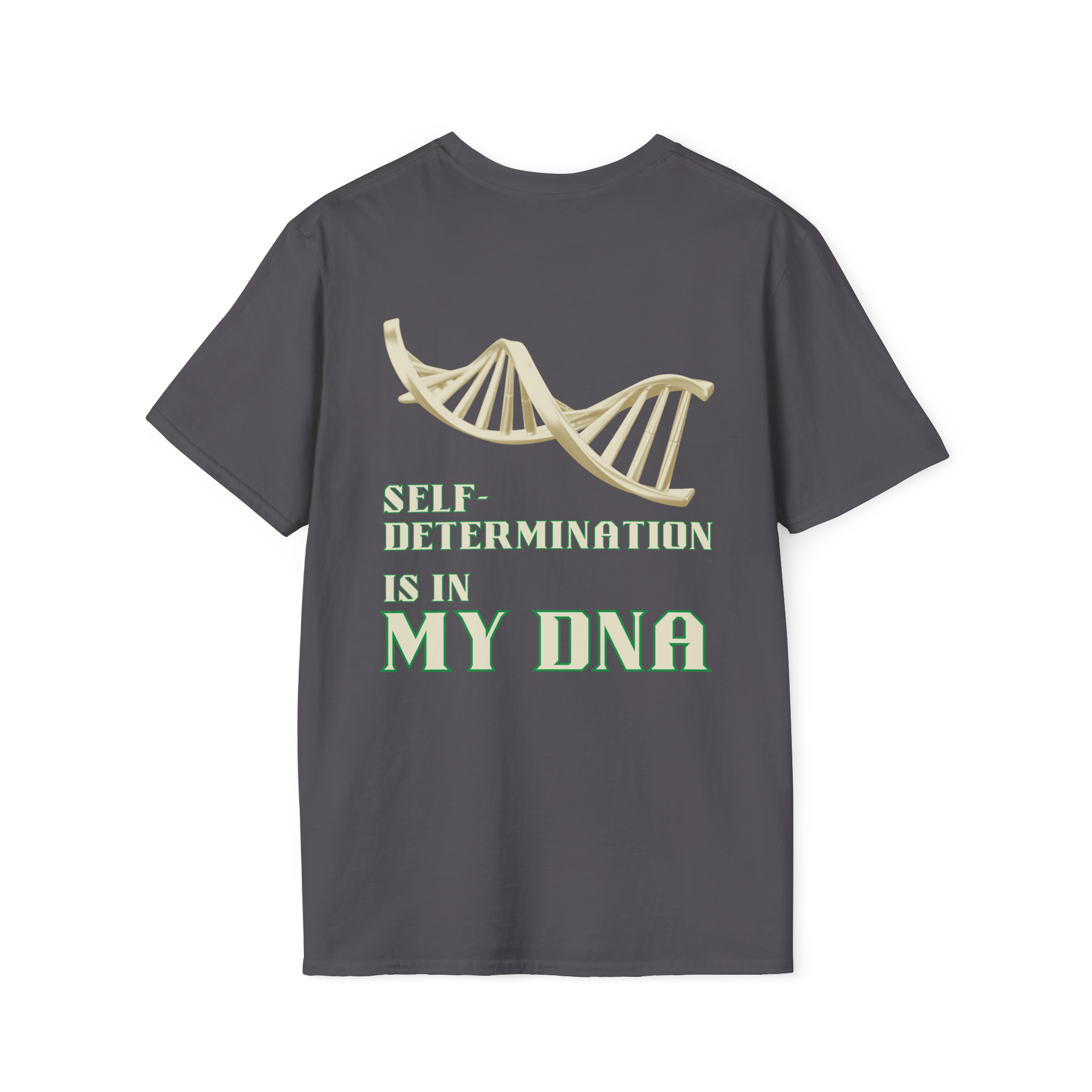 I Am My Ancestor | Charcoal Back View I Am My Ancestor Unisex Softstyle Movement M T-Shirt
