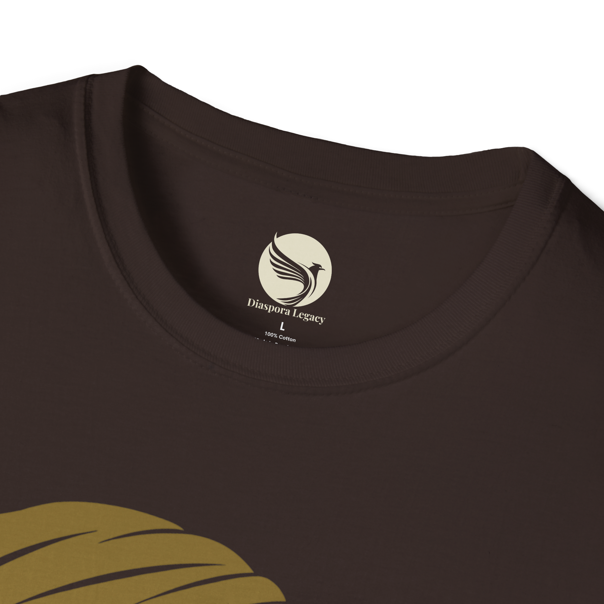 I Am My Ancestor | Dark Chocolate Front Collar Closeup View I Am My Ancestor Unisex Softstyle Movement M T-Shirt