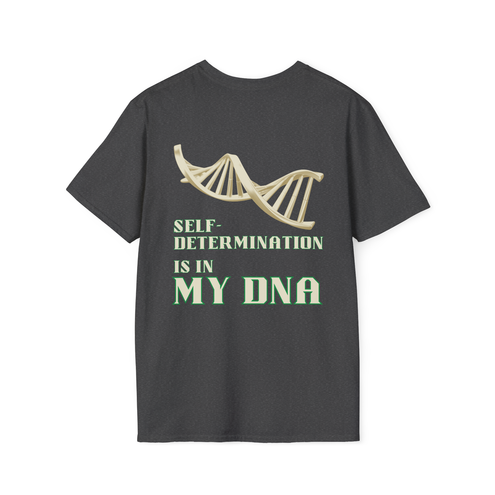 I Am My Ancestor | Dark Heather M Back View I Am My Ancestor Unisex Softstyle Movement M T-Shirt