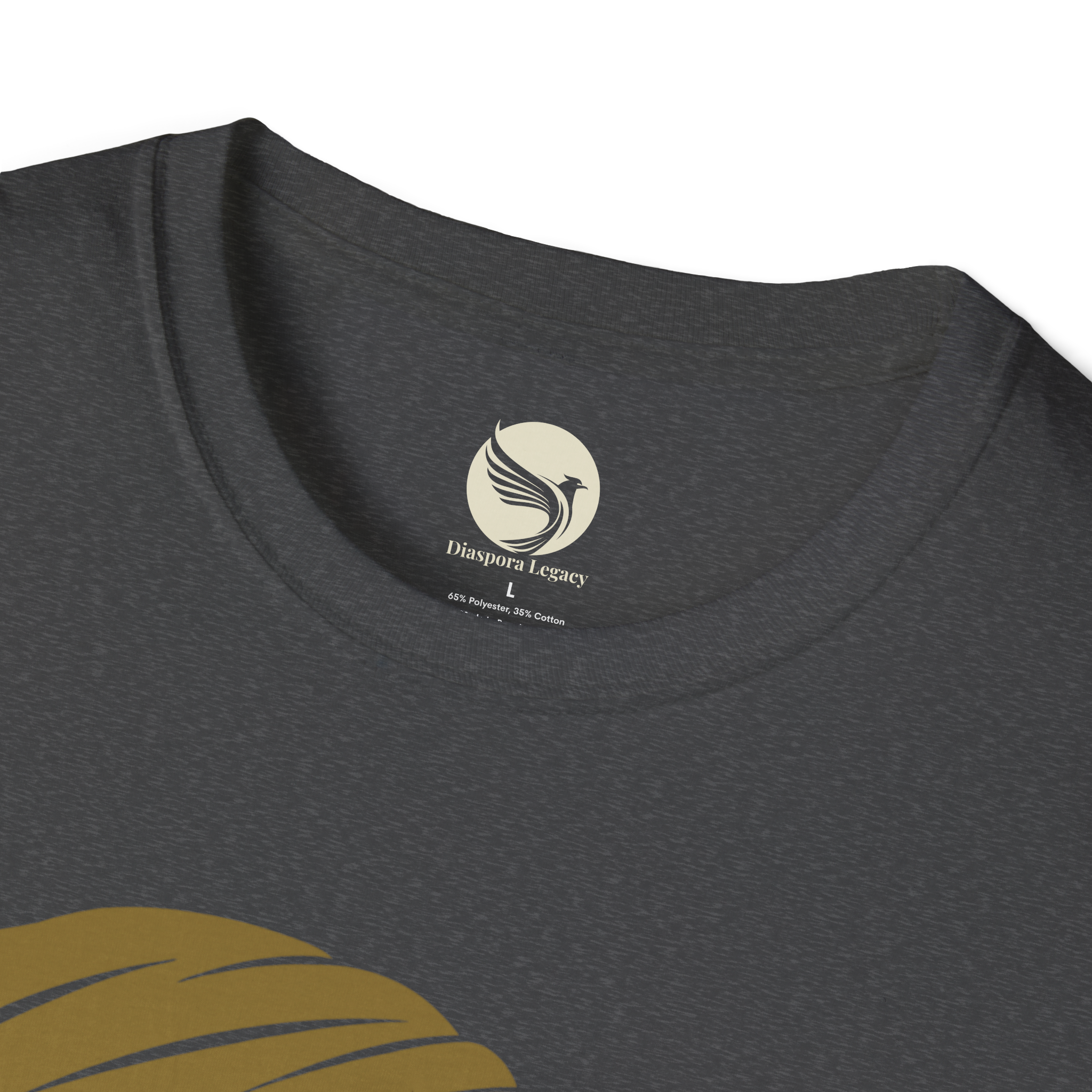 I Am My Ancestor | Dark Heather M Front Collar Closeup View I Am My Ancestor Unisex Softstyle Movement M T-Shirt